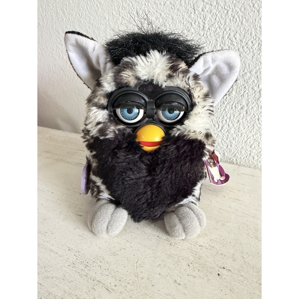 1999 Tiger Electronic Hasbro Original Furby Leopard Print Husky Green Eyes‎